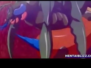 Si rambut merah hentai dengan bigtits menggerudi oleh raksasa tentacles