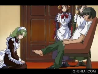 Hentai vzrušený buddy sexually abusing jeho sladký maids