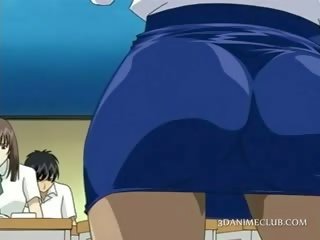 Anime sekolah guru dalam pendek skirt vids faraj