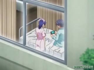 Busty hentai y tá wetpussy sâu poking qua cô ấy bịnh nhân