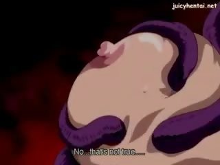 Nakatali pataas anime rammed sa pamamagitan ng tentacles
