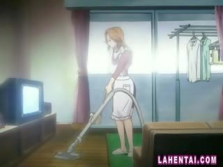 Lascivious anime housewife masturbating