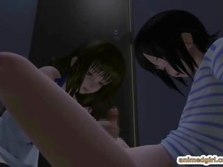Erotik 3d anime warga jepun transgender menghisap zakar