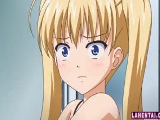 Blond hentaï ado obtient son humide chatte pompé profond
