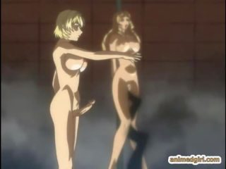 Hentai damsel krijgt ritual vies klem door shemale anime