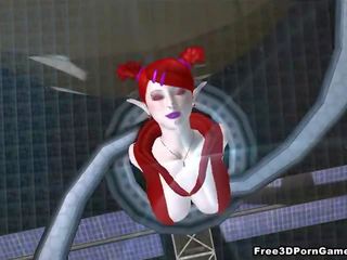 Marvellous 3D redhead alien cutie getting fucked hard