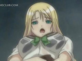 Blonde hentai young lady rubbing her pussy gets fucked