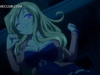 Blonde concupiscent hentai cutie teasing prick with a