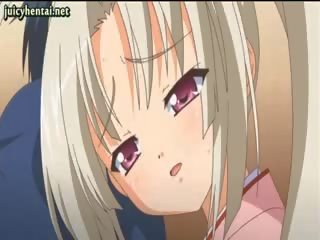 Blonde Anime cutie Doing Footjob