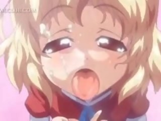 Μικροσκοπικός/ή hentai hottie λαμβάνει ψωλή σε στόμα και λίγο quim