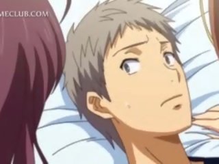 Dospívající 3d anime školačka bojování přes a velký johnson