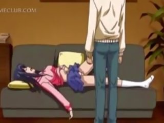 Sarmikas anime koolitüdruk näitamist alusrõivad üles tema väike seelik