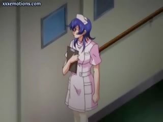 Anime enfermeira gaja fica espermas