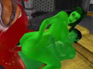 [fantasy-3dsexvilla 2] she-hulk baisée par une demon et la hulk à 3dsexvilla 2