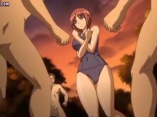 Saucy anime sweetheart gets ýüzüne dökülen in group